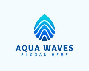 Aqua Droplet Wave logo design