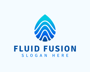 Aqua Droplet Wave logo design