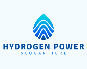 Hydrogen - Aqua Droplet Wave logo design