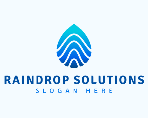 Raindrop - Aqua Droplet Wave logo design