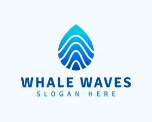 Aqua Droplet Wave logo design