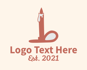 Church - Candle Lamp Light logo design