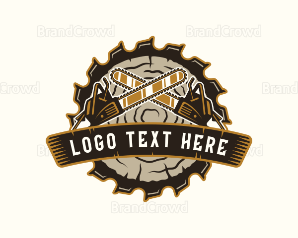 Chainsaw Lumberjack Logging Logo