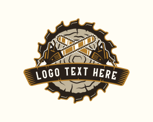 Log - Chainsaw Lumberjack Logging logo design