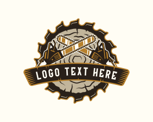 Carpentry - Chainsaw Lumberjack Logging logo design