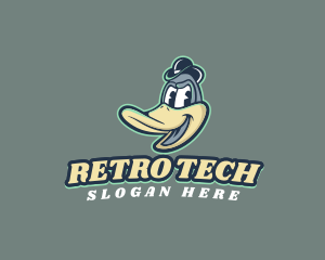 Retro Cartoon Duck logo design