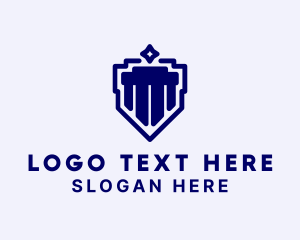 Pillar - Blue Sparkle Column logo design