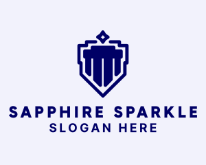 Blue Sparkle Column  logo design