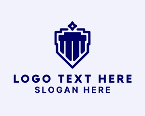 Column - Blue Sparkle Column logo design