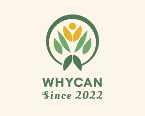 Vegan - Human Leaf Gardener logo design