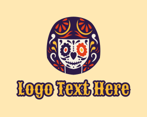 Dia De Los Muertos - Mexican Calavera Woman logo design