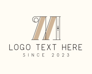 Typography - Retro Vintage Letter M logo design