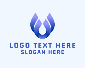 Water Station - Abstract Water Droplet logo design
