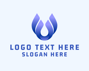 Liquid - Abstract Water Droplet logo design