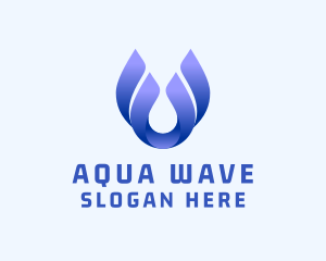 Water - Abstract Water Droplet logo design