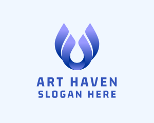 Abstract Water Droplet  logo design