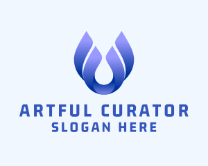 Abstract Water Droplet  logo design