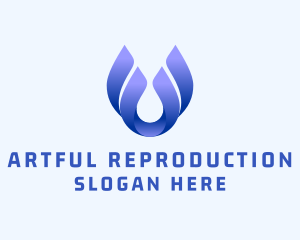 Abstract Water Droplet  logo design