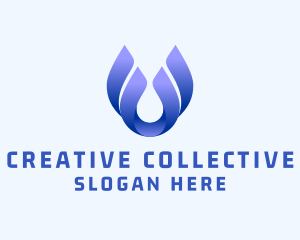 Abstract Water Droplet  logo design