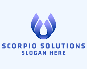 Abstract Water Droplet  logo design