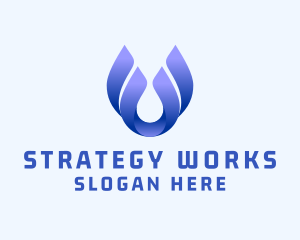 Abstract Water Droplet  logo design