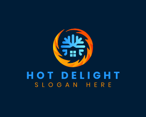 HVAC Snowflake Flame logo design