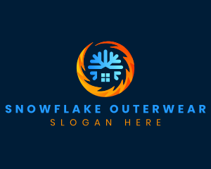 HVAC Snowflake Flame logo design