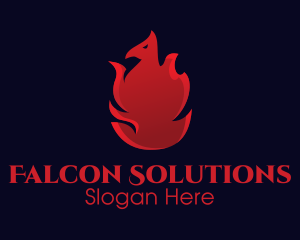 Red Flame Phoenix logo design