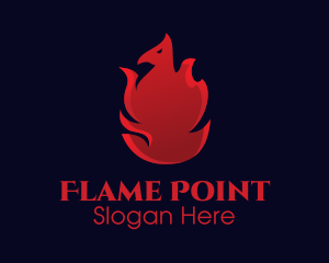 Red Flame Phoenix logo design