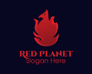 Red Flame Phoenix logo design