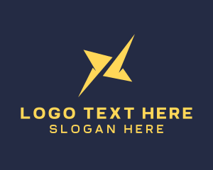 Lightning Bolt - Yellow Digital Spark logo design