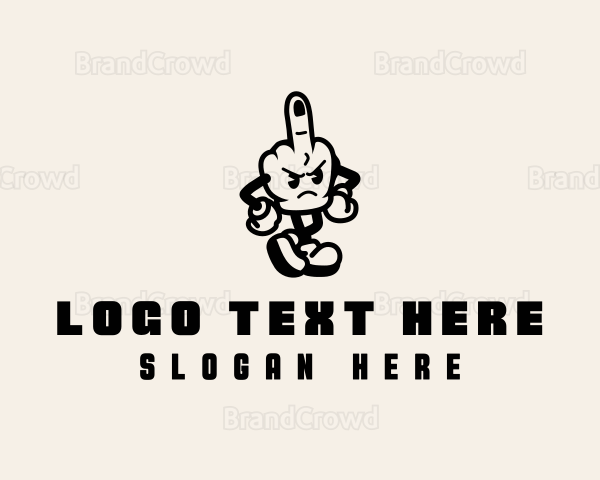 Profanity Middle Finger Character Logo | BrandCrowd Logo Maker