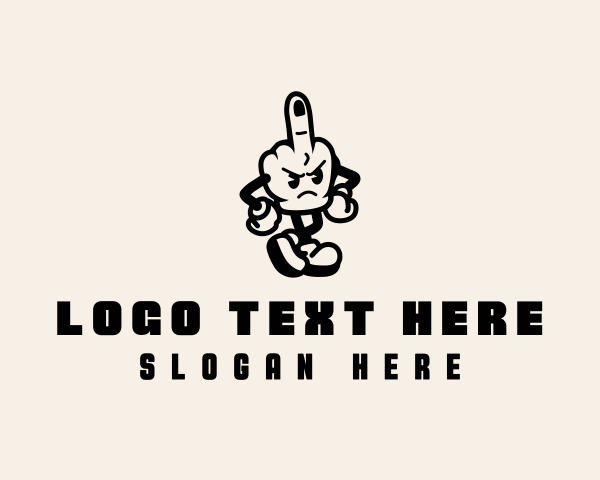 Mischievous - Profanity Middle Finger Character logo design