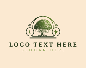 Map - India Banyan Tree logo design