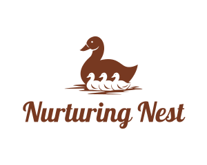 Floating Bird Ducks logo design