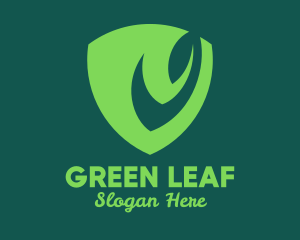 Leaf - Green Leaf Shield logo design