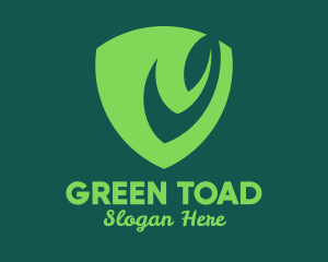 Green Leaf Shield logo design