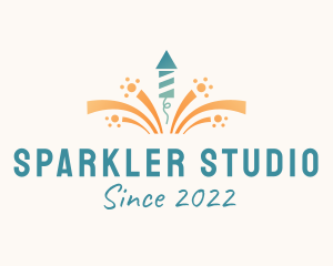 Sparkler - New Year Pyrotechnics logo design