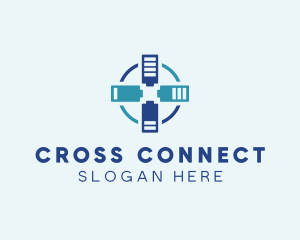 Cross - Battery Charging Cross logo design