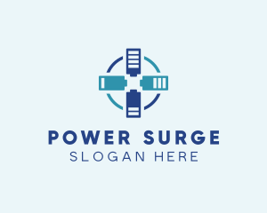 Charge - Battery Charging Cross logo design