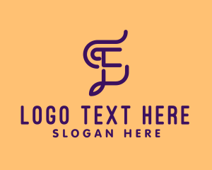 Digital Advertising - Curvy Creative Letter E logo design