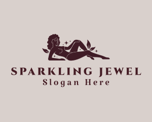 Sparkle Leaf Nude Lady logo design