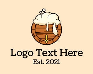 Alcoholic - Beer Foam Barrel logo design