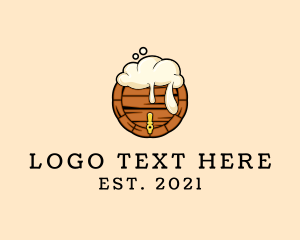 Bar - Beer Foam Barrel logo design