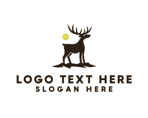 Trekking - Midnight Deer Silhouette logo design