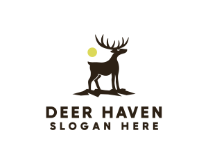 Midnight Deer Silhouette logo design