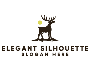 Silhouette - Midnight Deer Silhouette logo design