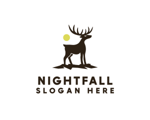 Nocturnal - Midnight Deer Silhouette logo design