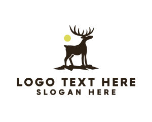 Deer - Midnight Deer Silhouette logo design