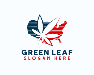 Cannabis Leaf USA logo design